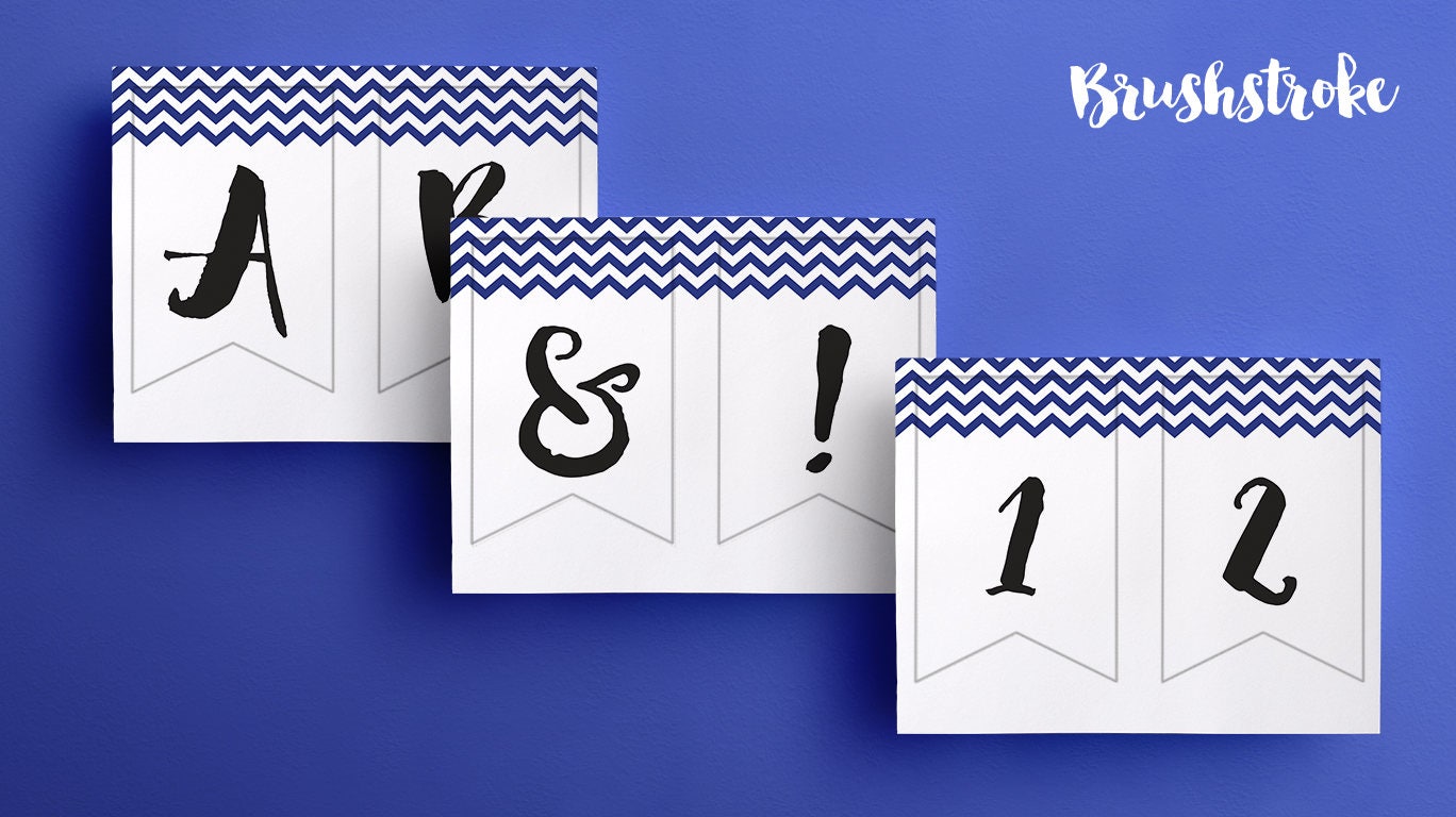 Blue DIY Printable Banner for ANY Occasion: ALL Letters and Numbers in ...
