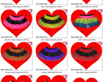 2x choose color V Stripe Tutu Skirt Fun Entertainment Bumble Bee Costume Halloween Special