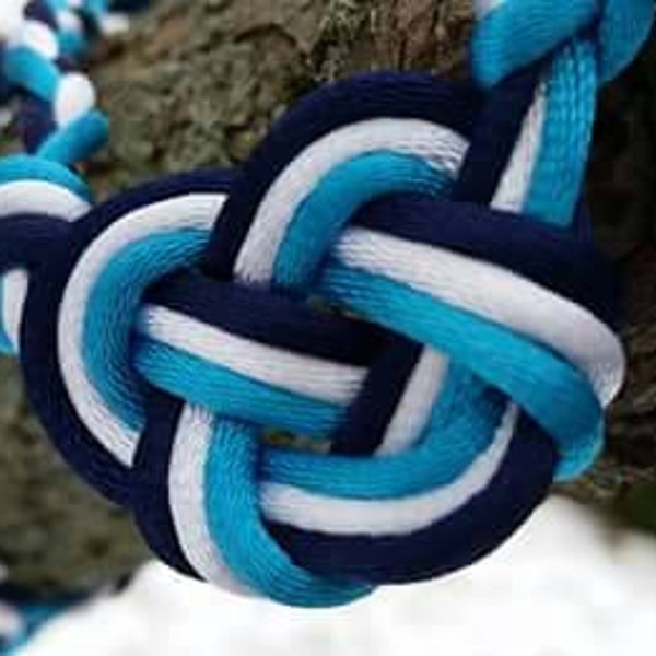 Celtic Heart Knotted Handfasting Cord with fleur di lis charms on ends SKU: HFCB003