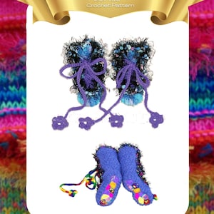 Funky Feet Snow Boots - BABY SIZE - Crochet Pattern - PDF - Instant Download