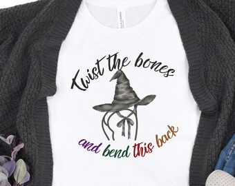 Hocus Pocus Shirt, Halloween Shirt, Twist the Bones and Bend the Back, Adult Humor,  Witch Tee,  Feminine Fit, Womens Shirt
