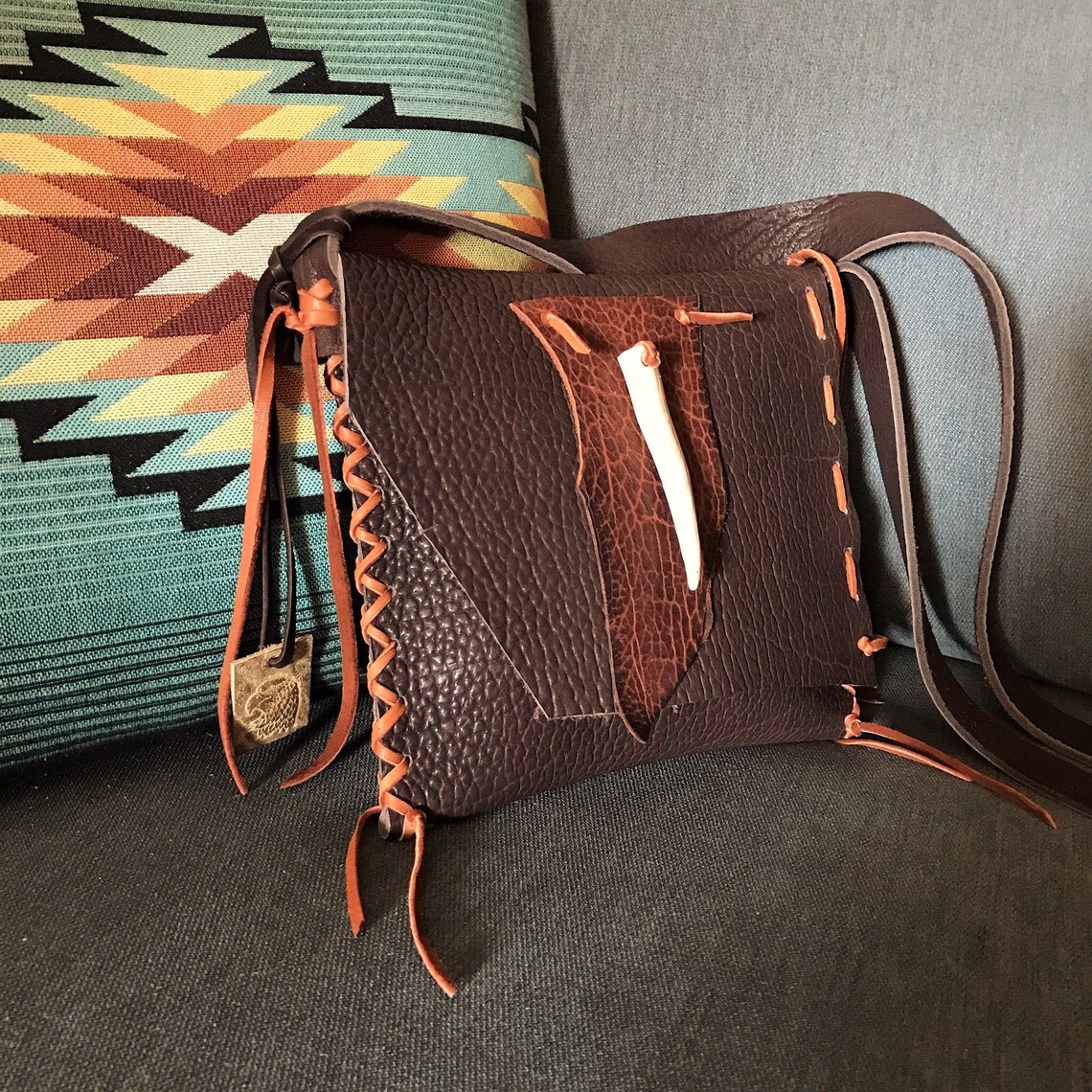 Bison Crossbody Bag Buffalo Leather Possibles Bag Etsy