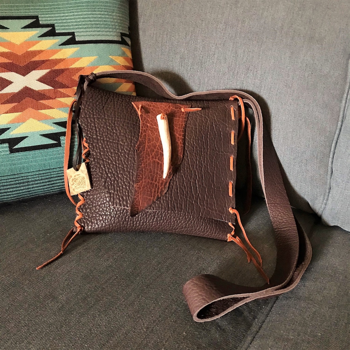 Bison Crossbody Bag Buffalo Leather Possibles Bag Etsy