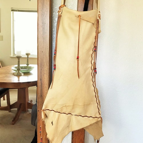 Rustic Deerskin Shoulder Bag, Gathering Sack, Chanupa shops Pipe Bag, Buckskin Haversack, Native Flute Bag