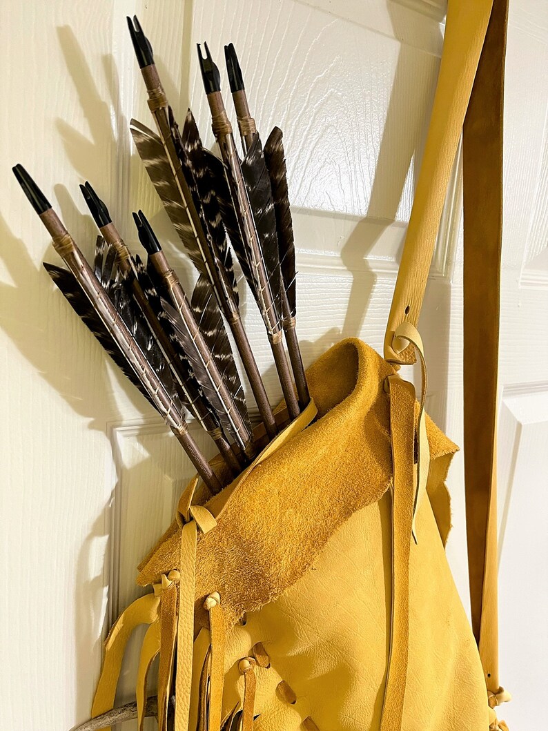 Deerskin Arrows Quiver Bag 30 Inch Leather Archery Bag Etsy