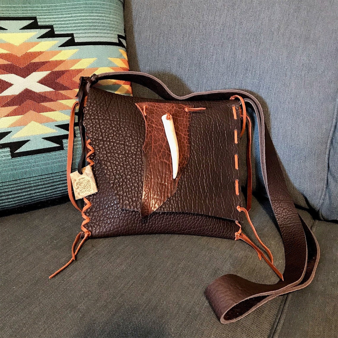 Bison Crossbody Bag Buffalo Leather Possibles Bag Etsy