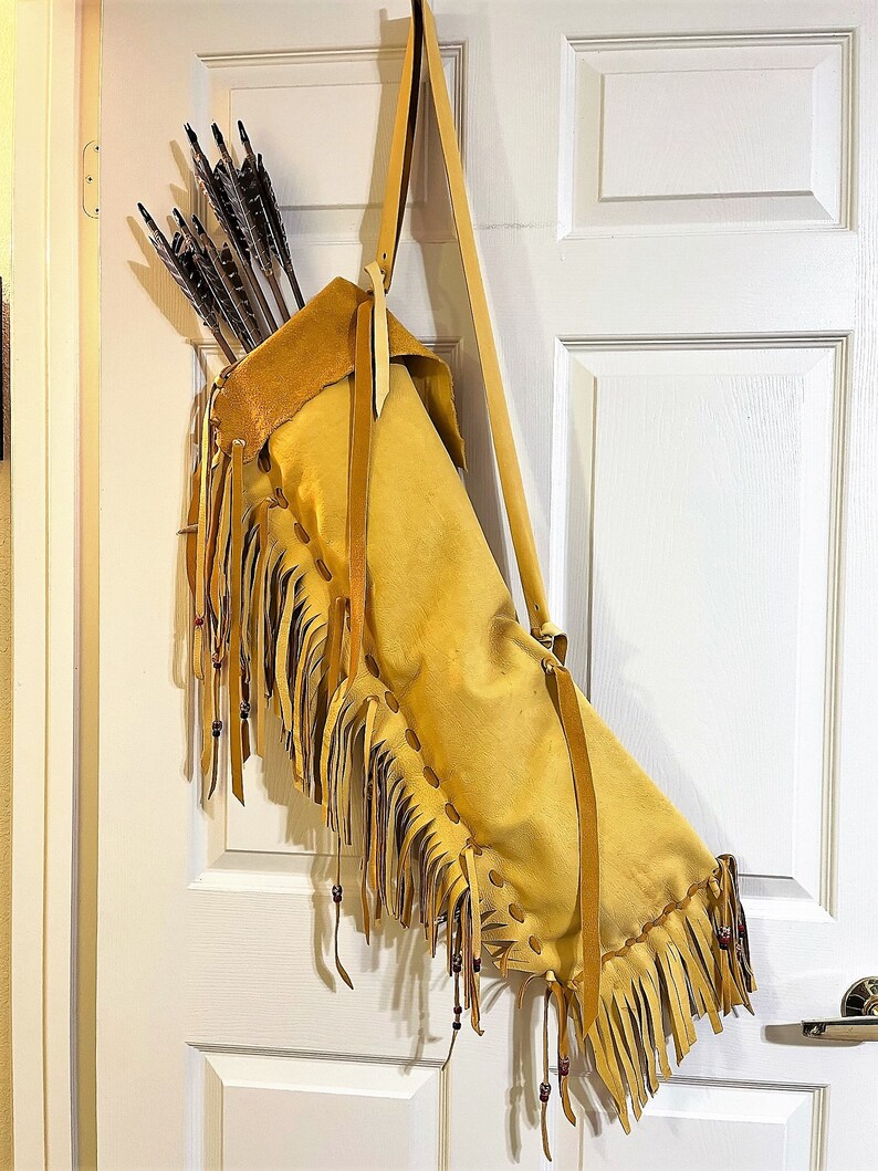 Deerskin Arrows Quiver Bag 30 Inch Leather Archery Bag Etsy