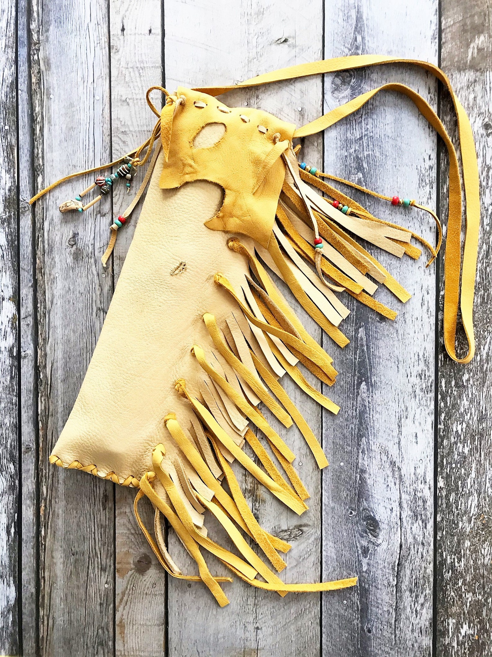 Buckskin Native Flute Bag Fringed 15 Inch Leather Flute Case Etsy