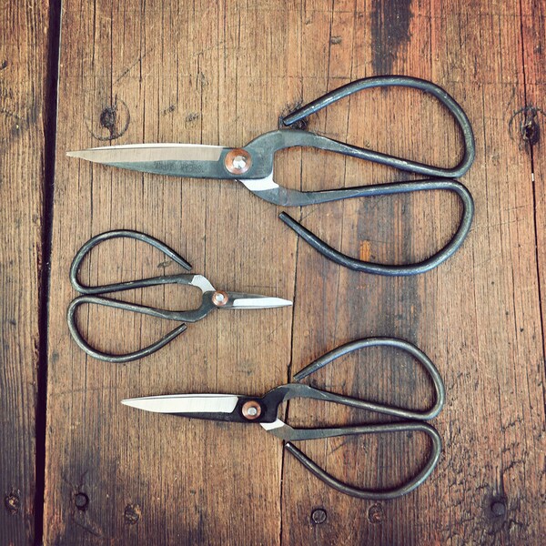Farmhouse Scissors, rustic Bonsai-style butterfly pruning shears, Farmhouse style, forged of steel