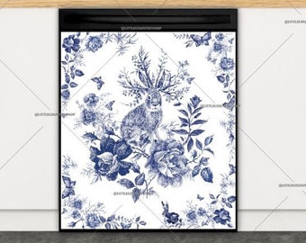 Kitchen Dishwasher Magnet Cover - Folklore Fairytale Forest with Bunny and Jackalope #nt157