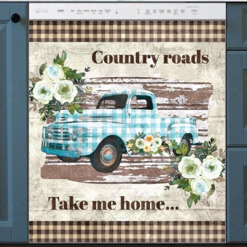 Kitchen Dishwasher Cover Country Farmhouse Wordart Etsy
