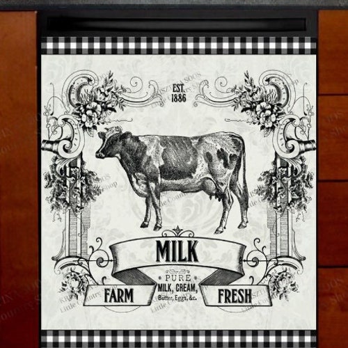 Kitchen Dishwasher Cover Vintage Bees and Flower Etsy