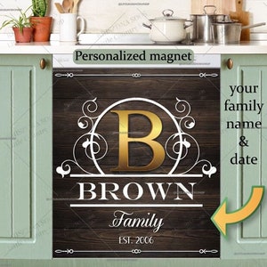 Personalized Dishwasher Magnet Decor Cover - Beautiful Family Sign #20