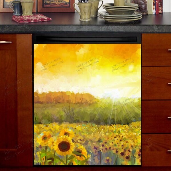 Sunflower Dishwasher Cover Etsy