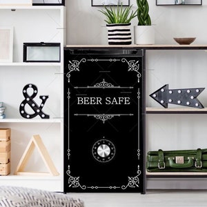 Decorative Black Beer Safe Mini Fridge Magnet Cover for Mancave or Patio