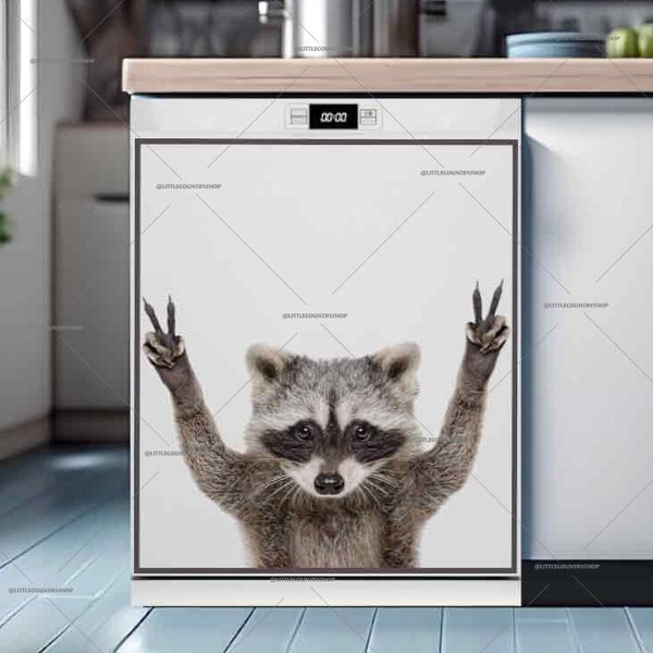 Kitchen Dishwasher Magnet Cover • The Cutest Raccoon • Gift for Raccoon Lovers #aa267