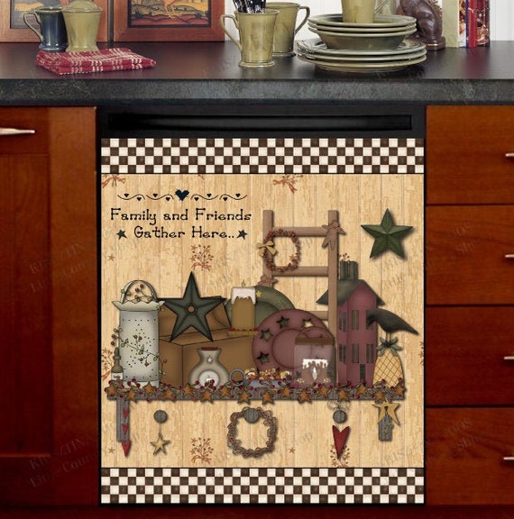 Kitchen Dishwasher Decor Cover Primitive Country Etsy