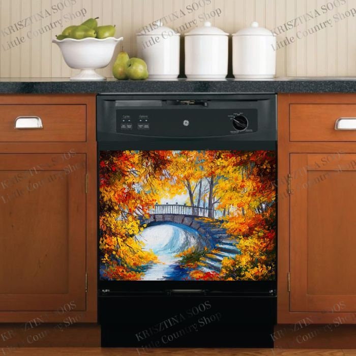 Autumn Forest Bridge Dishwasher Cover