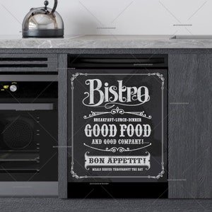 Kitchen Dishwasher Magnet Cover • Bistro Restaurant Chalkboard Sign Design • Gift for Her #kc261