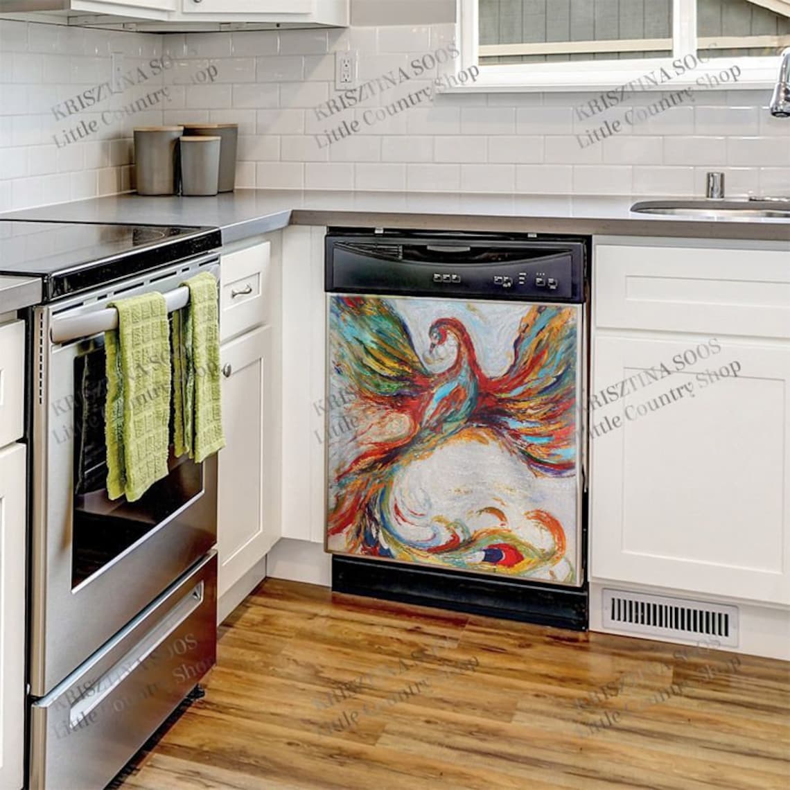 Kitchen Dishwasher Decor Cover Rainbow Etsy