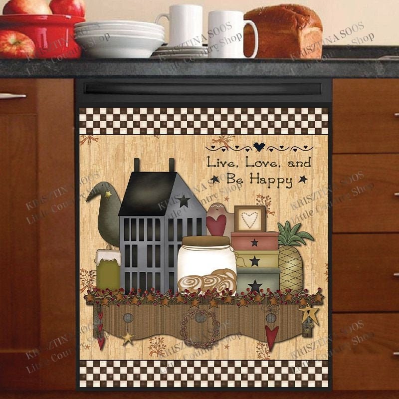 Kitchen Dishwasher Decor Cover Primitive Country Etsy