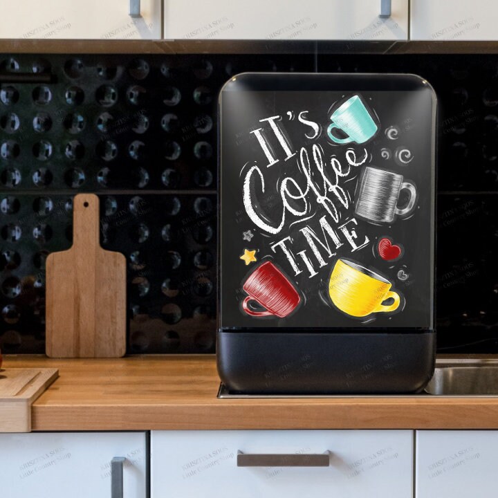 Coffee Time Chalkboard Dishwasher Cover