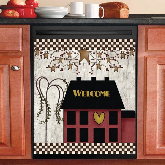 Country Decor Kitchen Dishwasher Cover Primitive Etsy