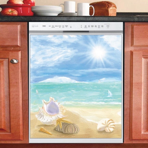 Beautiful Decor Kitchen Dishwasher Cover Sand Sea Etsy