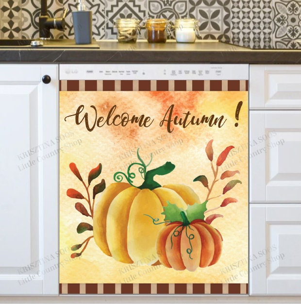 Kitchen Dishwasher Cover Halloween Autumn Fall Etsy