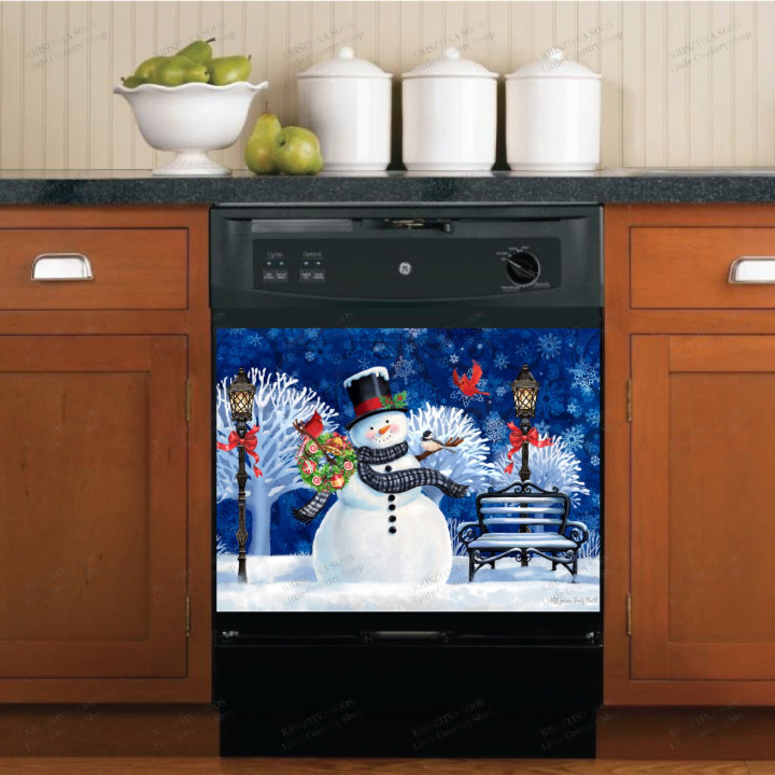 Christmas Dishwasher Cover Kitchen Decor Vintage Etsy