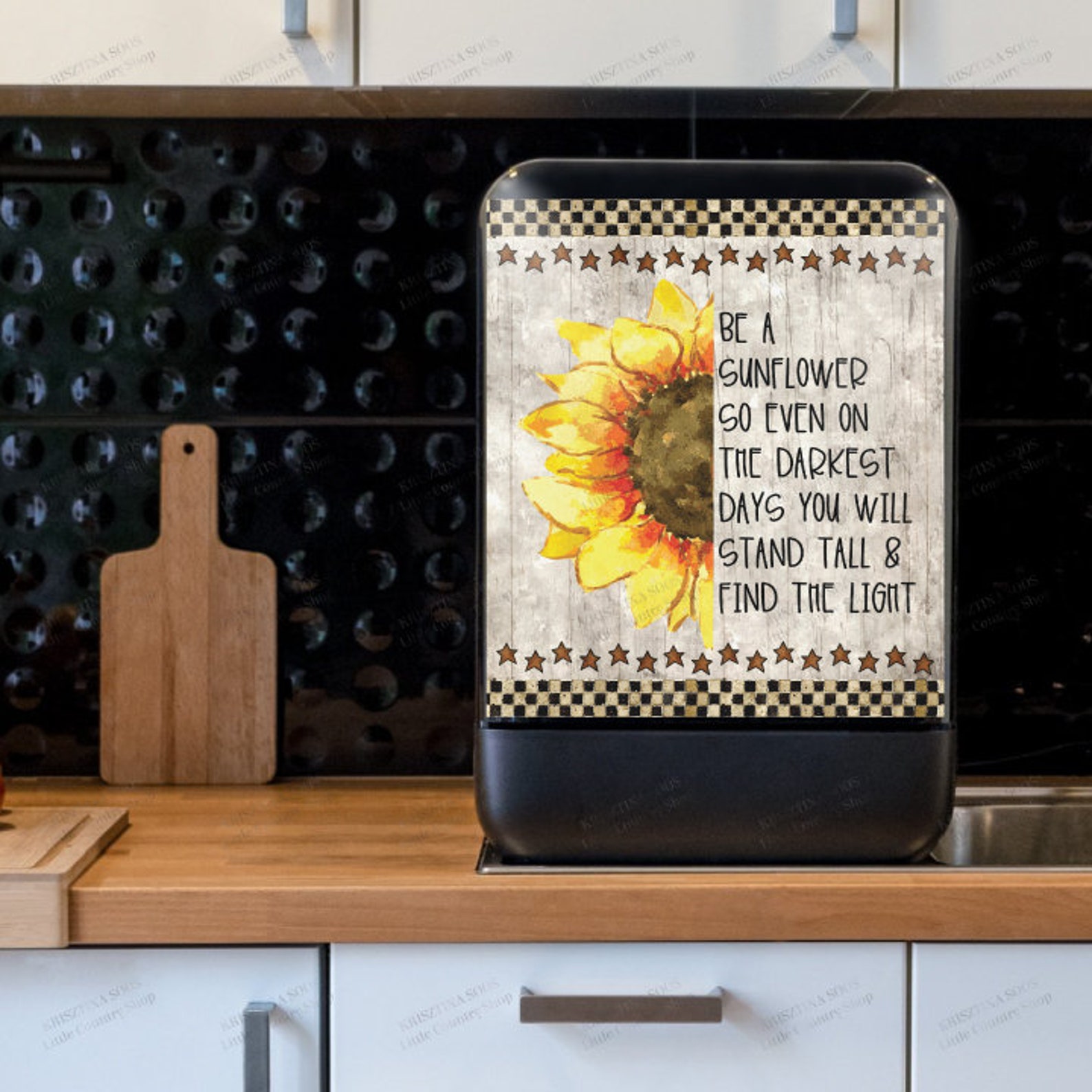 Buy Kitchen Dishwasher Cover Pretty Sunflower Quote Online in