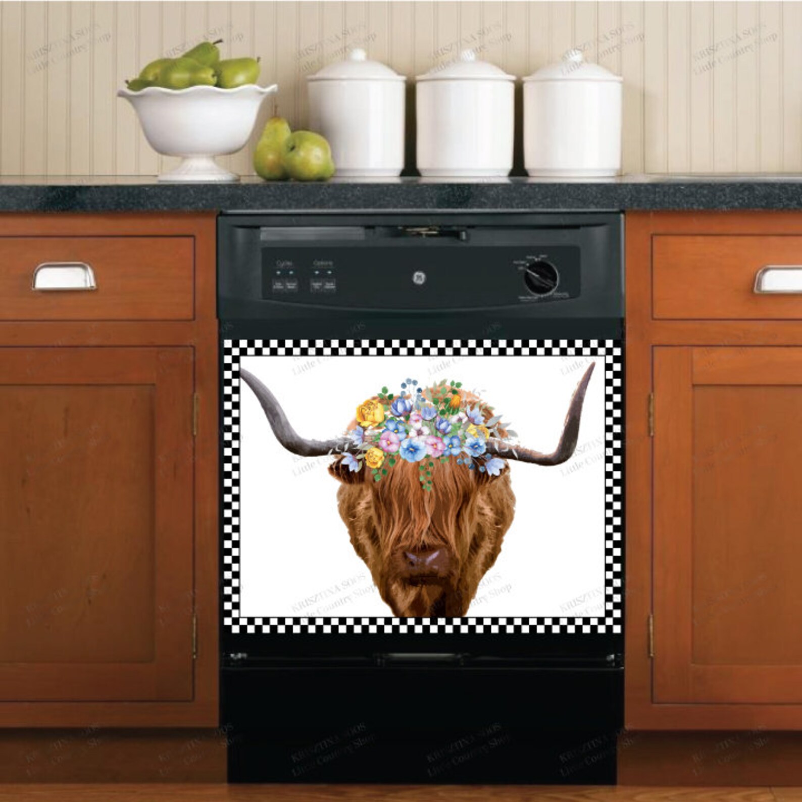 Kitchen Dishwasher Decor Cover Highland Cow with Etsy