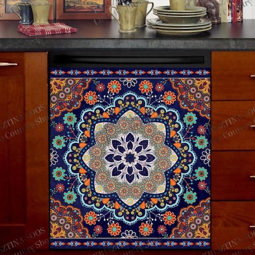 Kitchen Dishwasher Cover Beautiful White Dandelion Etsy