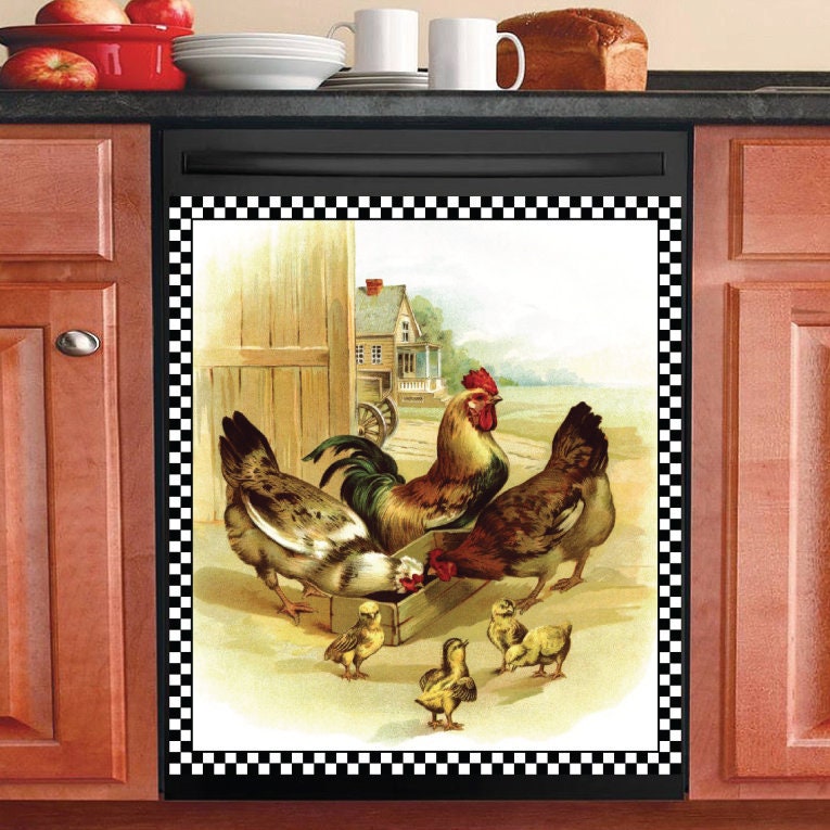 Country Decor Kitchen Dishwasher Cover Vintage Farm Etsy