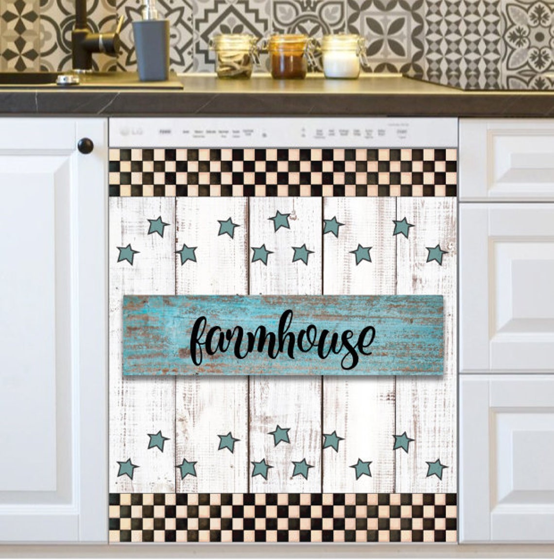 Dishwasher Cover Farmhouse Wood Pattern Sign Design Etsy