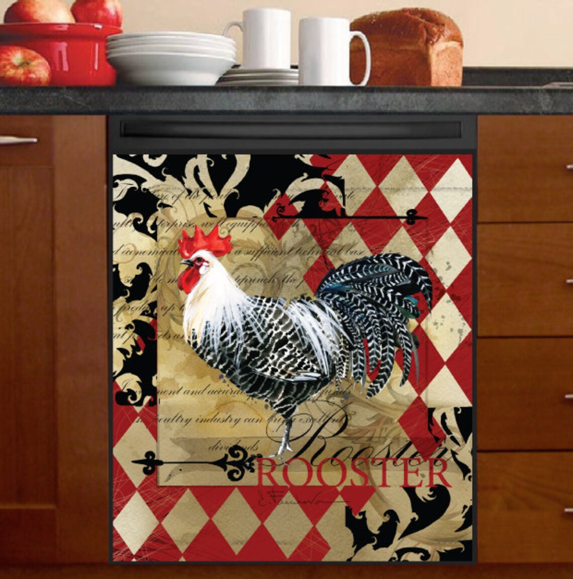 Dishwasher Cover Beautiful Vintage Rooster Etsy
