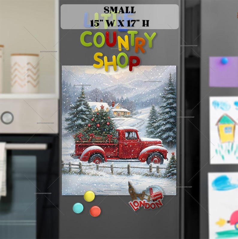 Kitchen Dishwasher Cover Red Christmas Farmhouse Truck