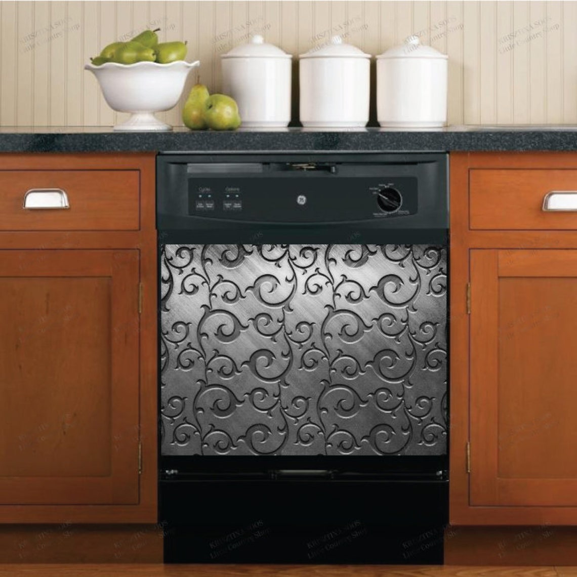 Dishwasher Cover Kitchen Decor Engraved Dark Metal Etsy
