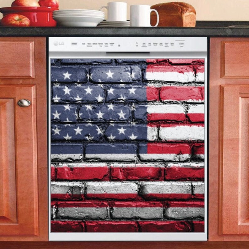 Country Decor Kitchen Dishwasher Cover Painted USA Etsy