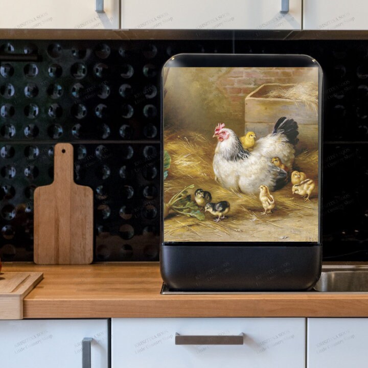 Kitchen Dishwasher Cover Farmhouse Hen With Chicks Etsy Canada