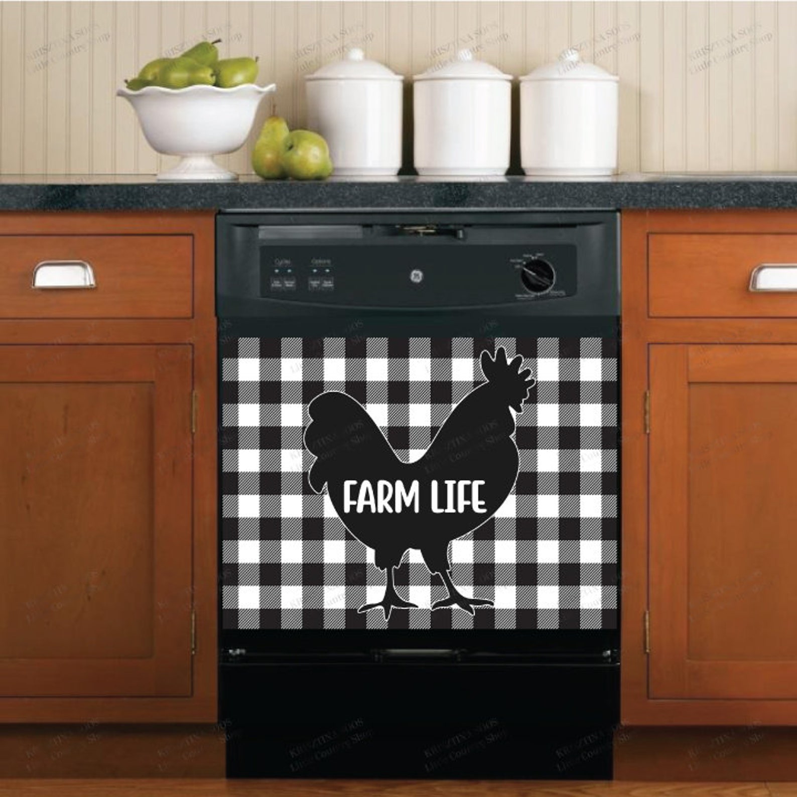 Kitchen Dishwasher Decor Cover Farmhouse Life Buffalo Etsy