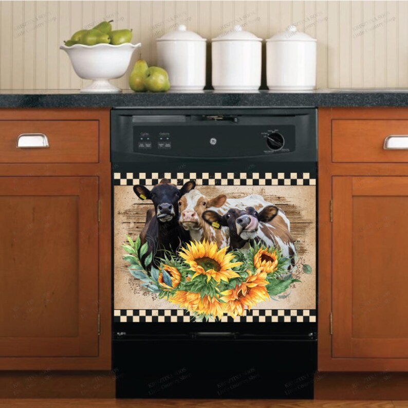 Kitchen Dishwasher Cover Cute Country Farmhouse Cow Etsy