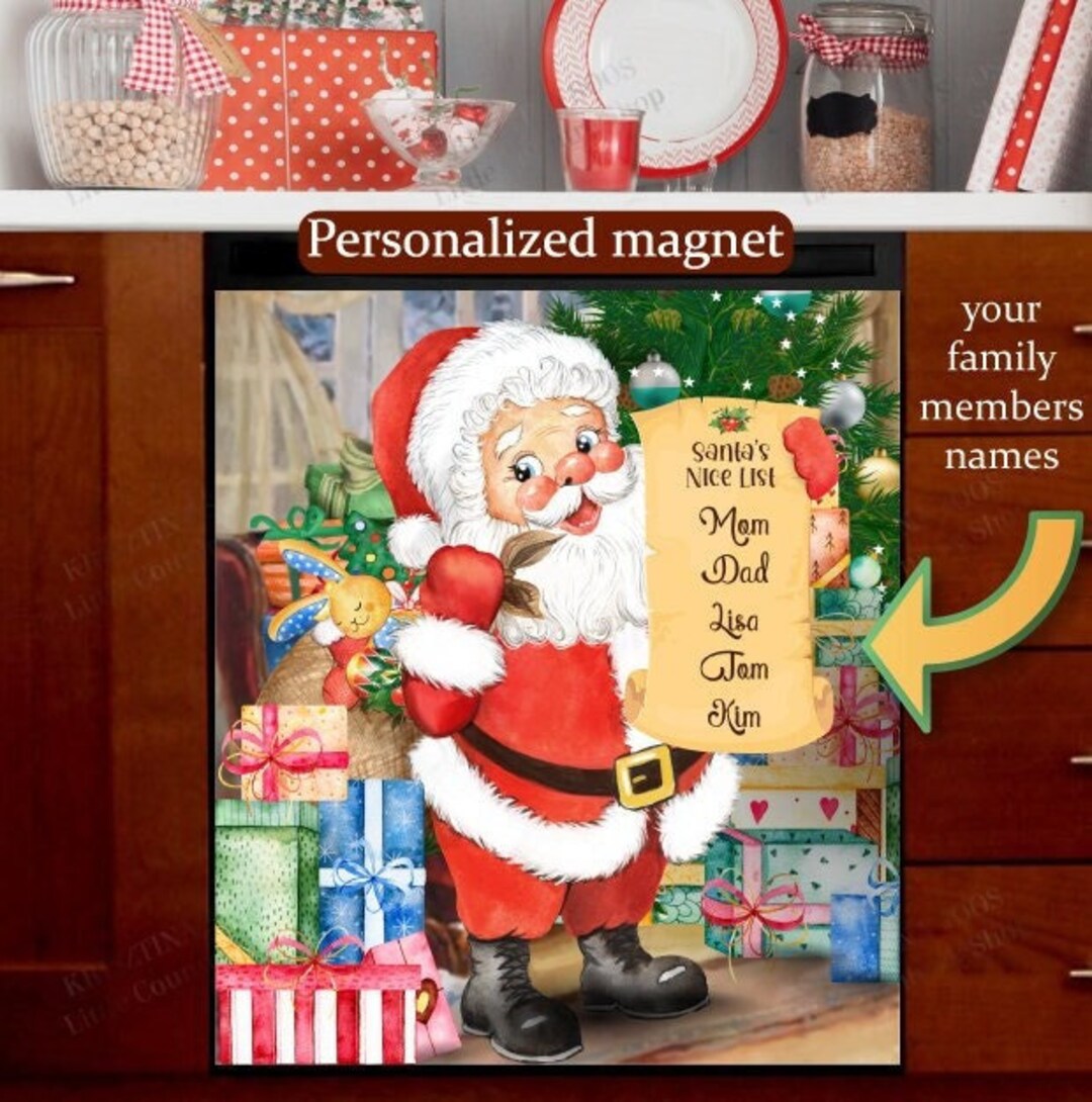 Personalized Christmas Dishwasher Cover Santa's Etsy