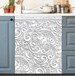 Kitchen Dishwasher Magnet Cover - Beautiful Folklore Light Batik Design with Grey Tone 