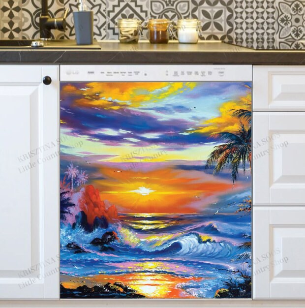 Discover Tropical Sunset over the Sea Dish Washer Covers