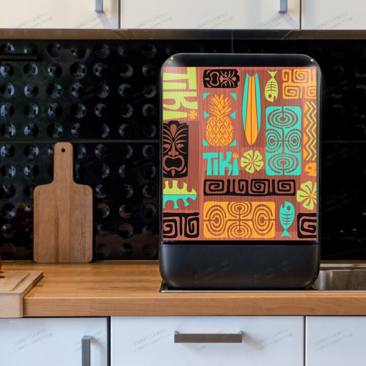Hawaiian Retro Tiki Dishwasher Cover