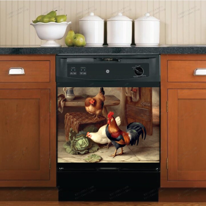 Kitchen Dishwasher Cover Farmhouse Chickens and Etsy Canada
