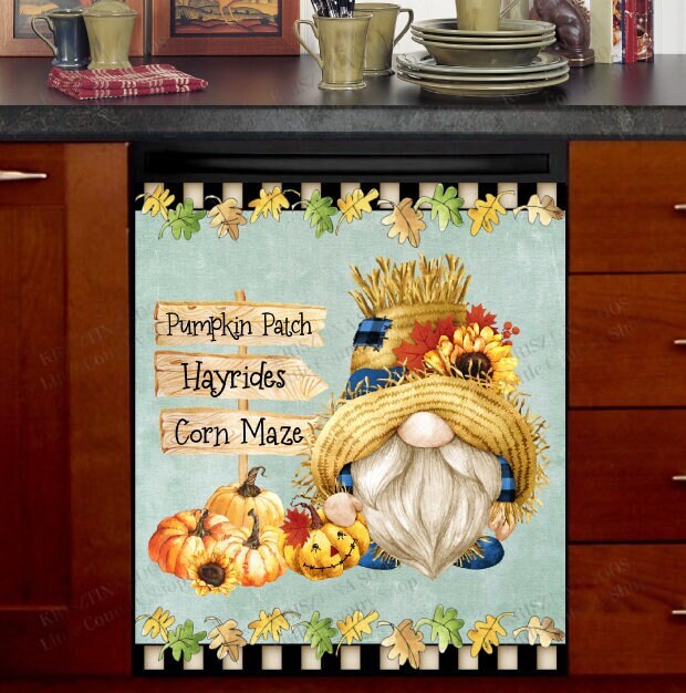 Kitchen Dishwasher Cover Halloween Autumn Fall Etsy