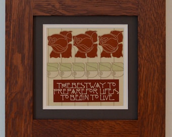 Life - Mission Style Quartersawn Oak Framed Quotable Motif