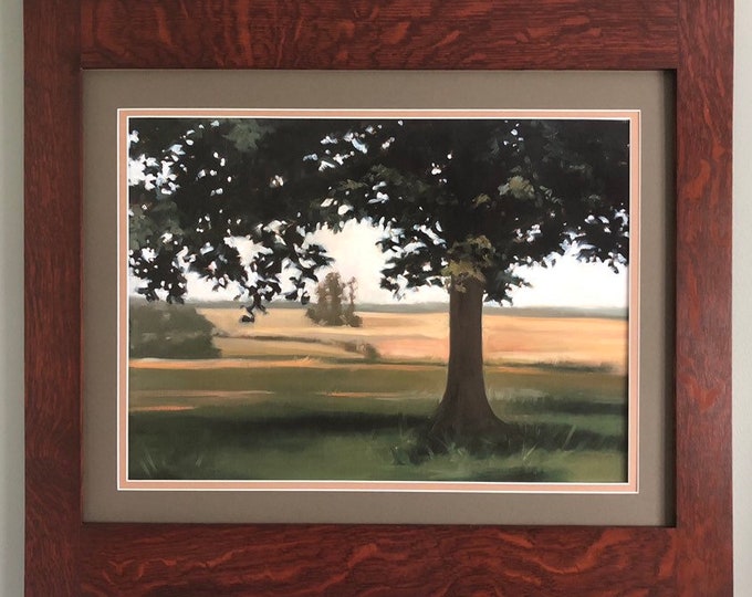 Hidden Pasture Mission Style Art in Quartersawn Oak Frame
